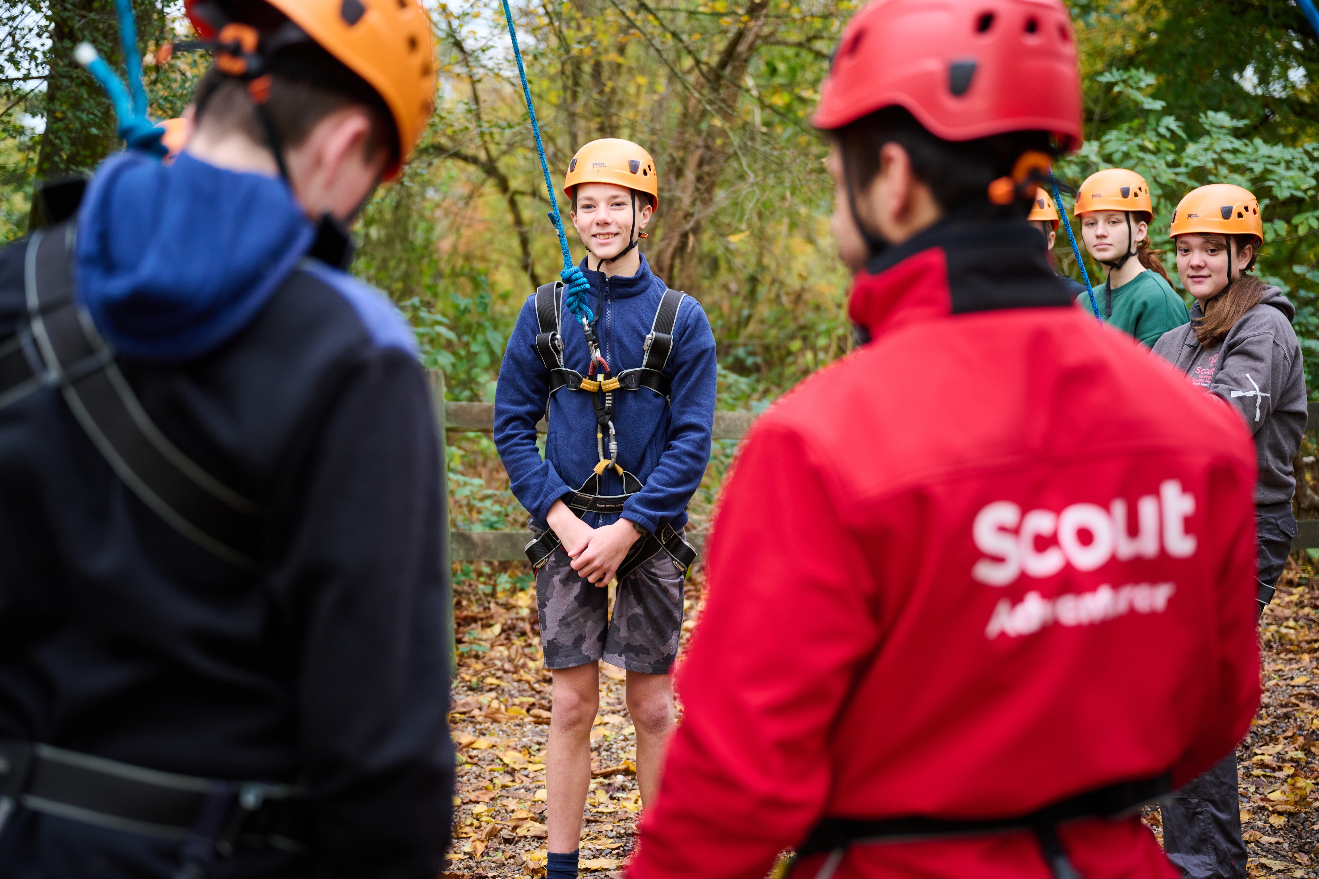 Group of Scouts taking instruction